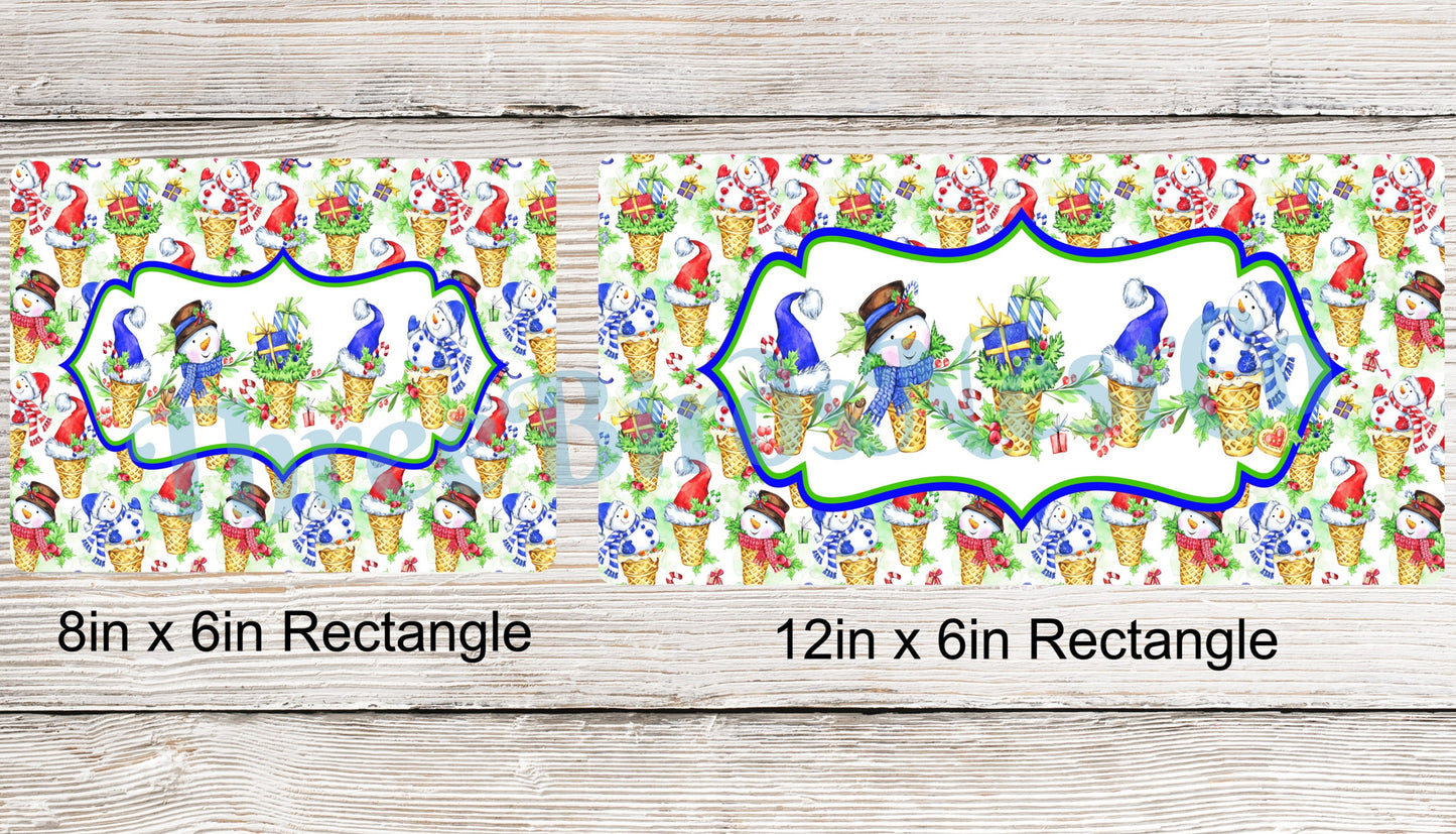 Christmas Snowmen Ice Cream Cones Sign