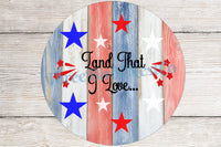 
              Patriotic Wreath Sign - Land That I Love Sign - Patriotic Welcome Sign - Patriotic Signs for Wreath - 4th of July Signs
            