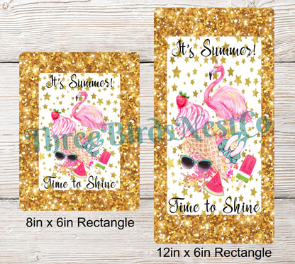 Summer Sparkle Flamingo Ice Cream Collage Sign