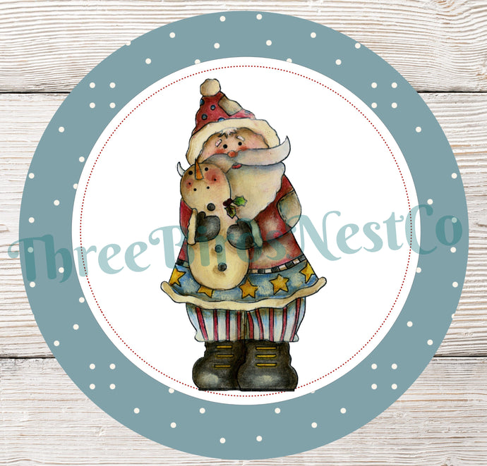 Christmas Wreath Signs - Santa Signs - Primitive Santa - Snowman Sign - Christmas Signs - Primitive Snowman - Winter Sign