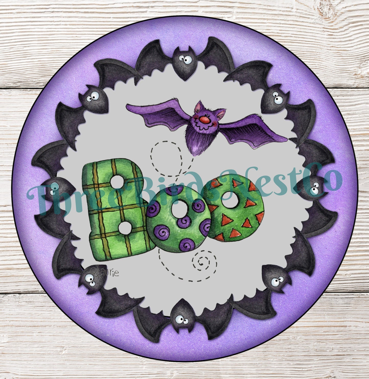 Boo Bat Halloween Sign