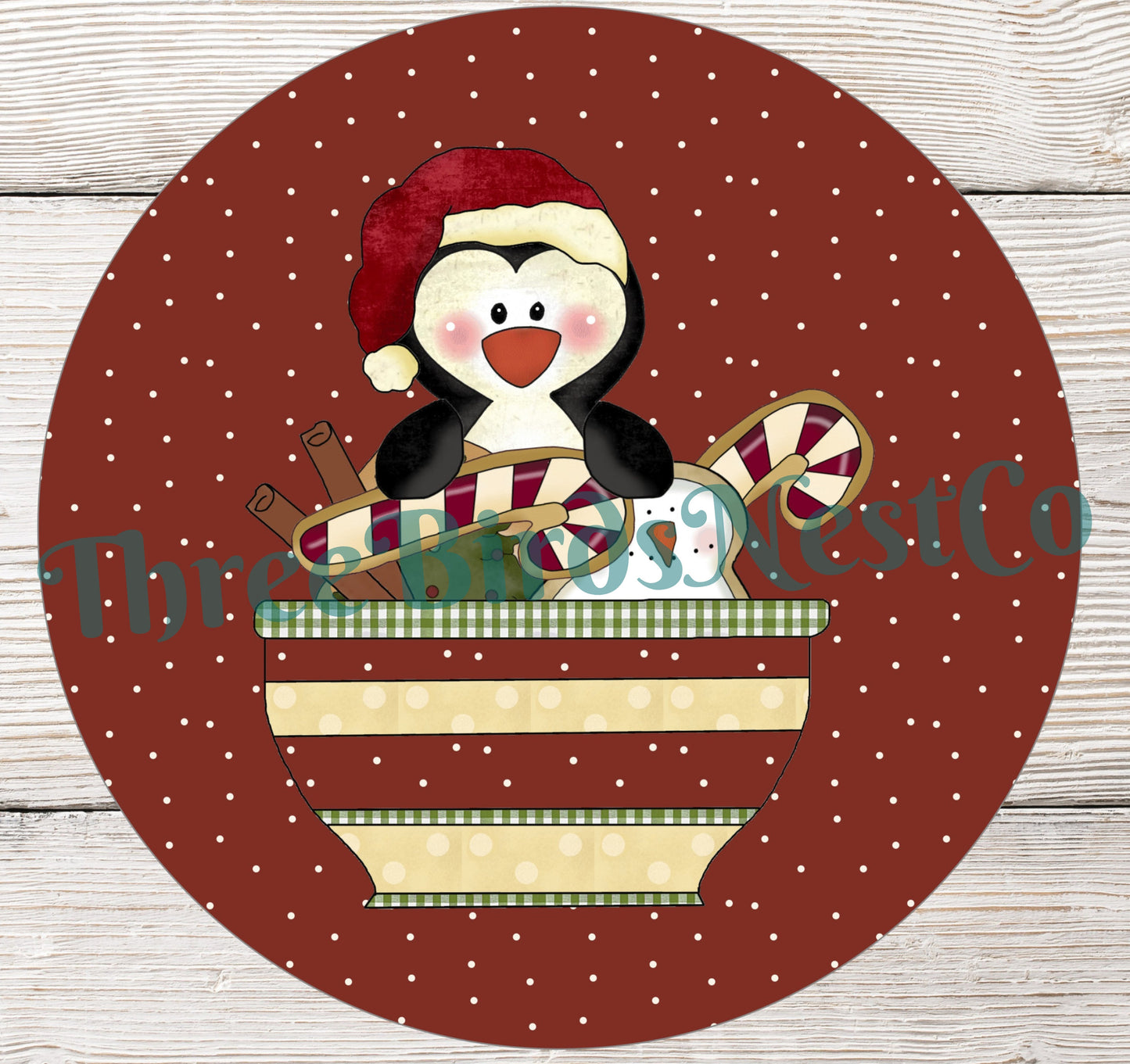 Cocoa Cup Christmas Penguin Sign