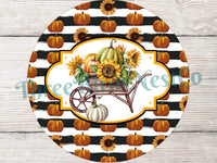 
              Sunflower Pumpkin Wheelbarrow Fall Sign
            