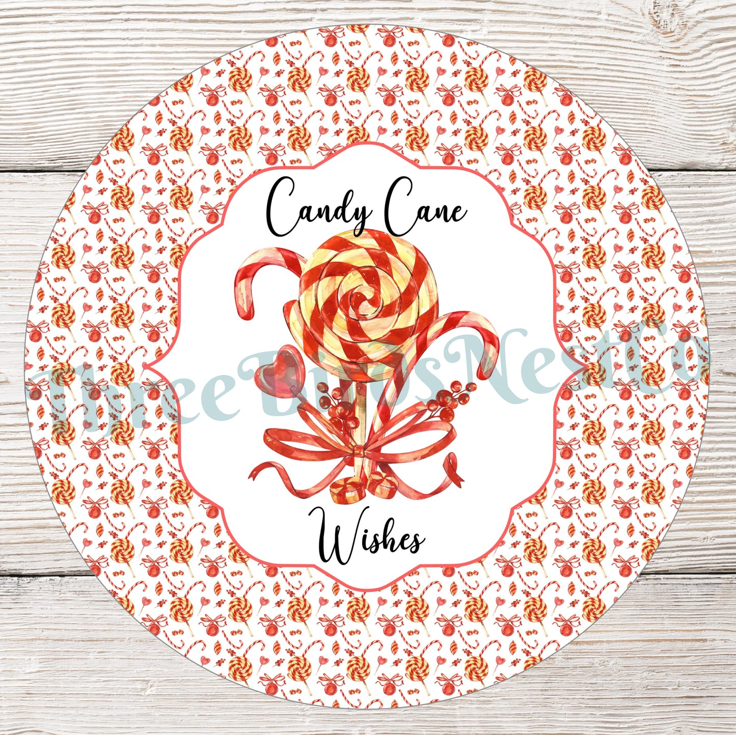 Candy Cane Wishes Christmas Sign