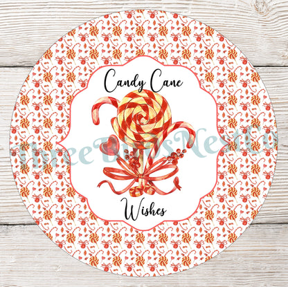 Candy Cane Wishes Christmas Sign