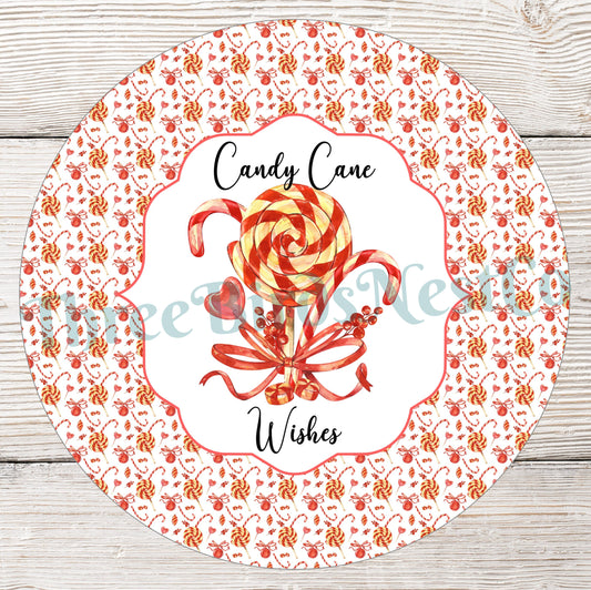 Candy Cane Wishes Christmas Sign