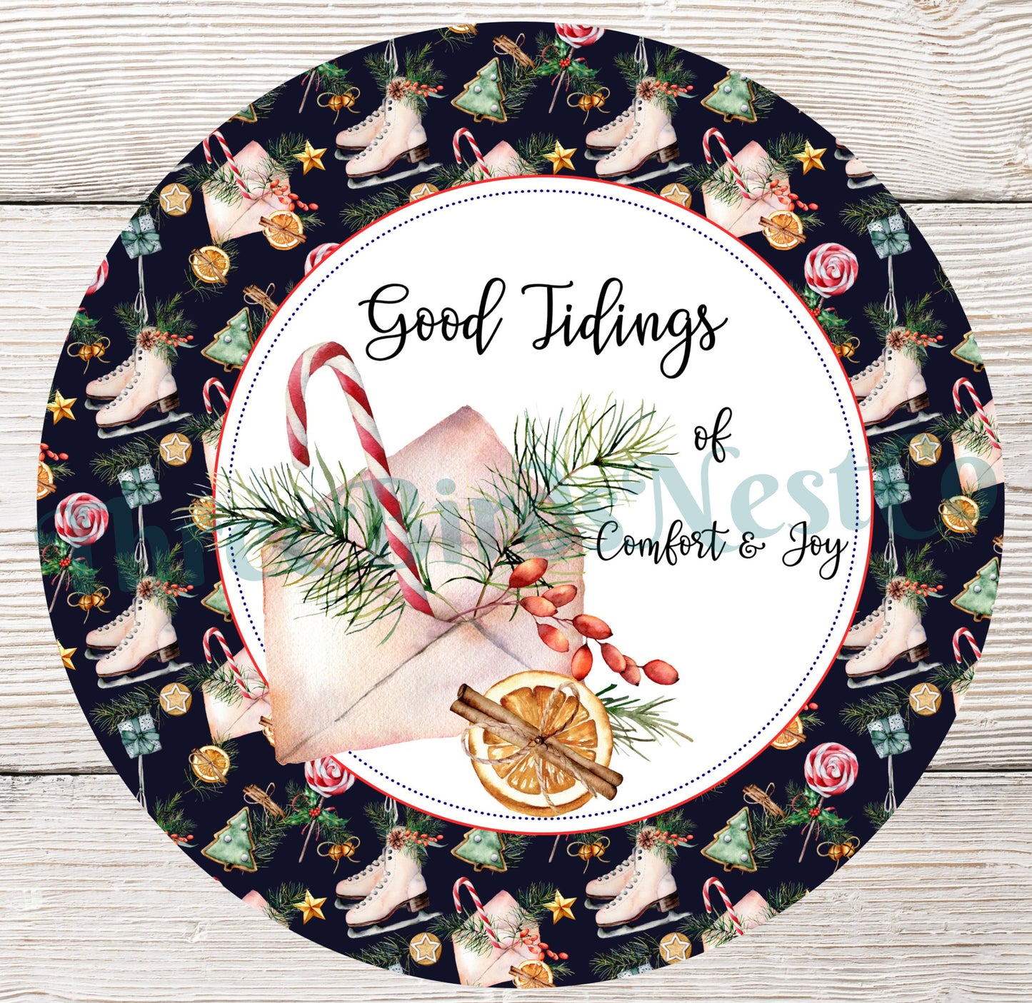 Good Tidings Christmas Skates Sign