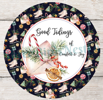 Good Tidings Christmas Skates Sign