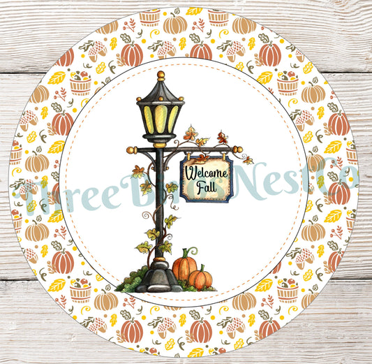 Welcome Fall Lightpost Sign