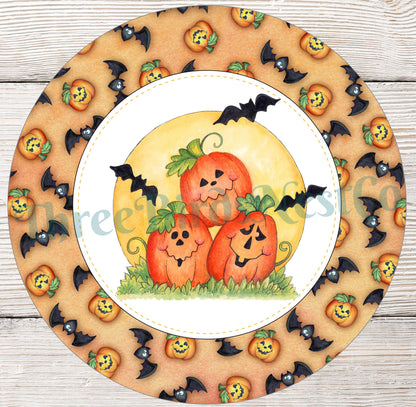 Halloween Jack O Lantern Trio Sign