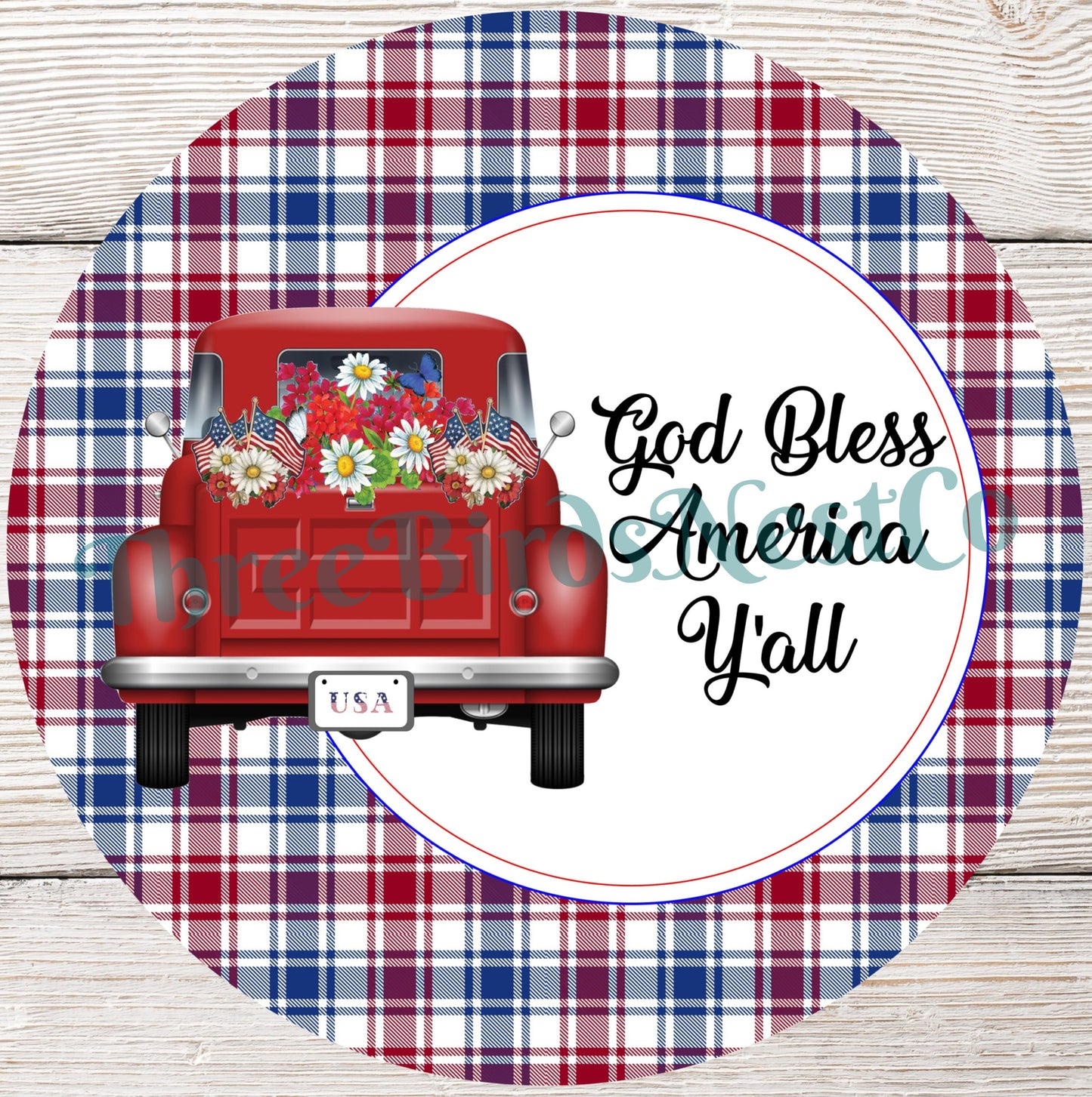God Bless America Patriotic Truck Sign