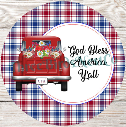 God Bless America Patriotic Truck Sign