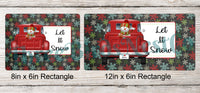 
              Red Snowman Truck Let it Snow Winter Sign
            