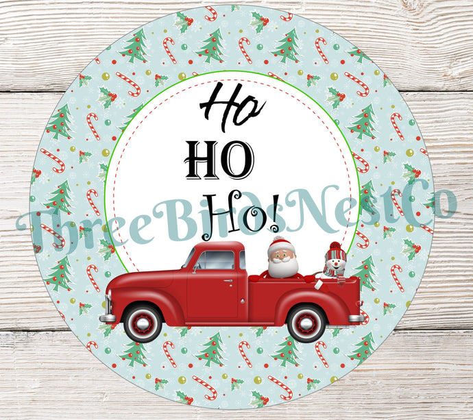 Christmas Truck Signs- Red Truck Sign - Christmas Wreath Signs - Merry and Bright Sign - Santa Sign - Snowman Sign