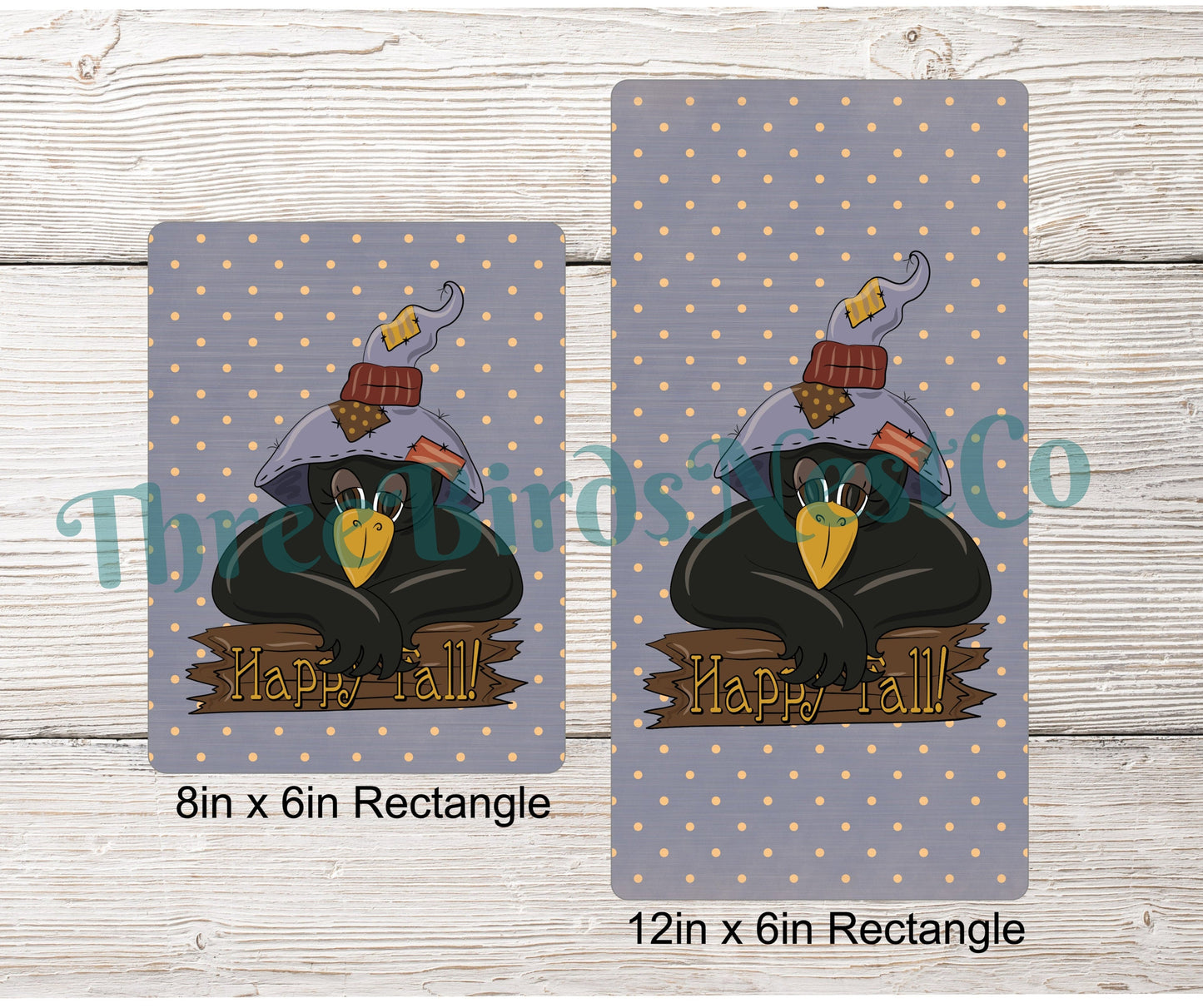 Happy Fall Denim Crow Sign