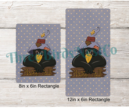 Happy Fall Denim Crow Sign