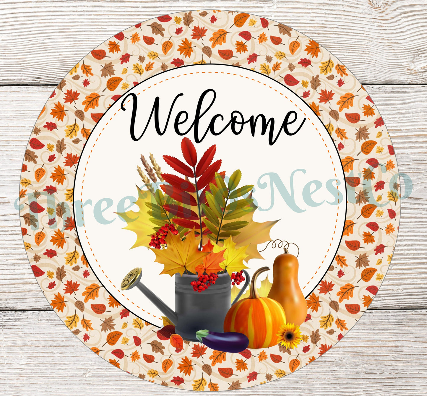 Welcome Fall Watering Can Sign