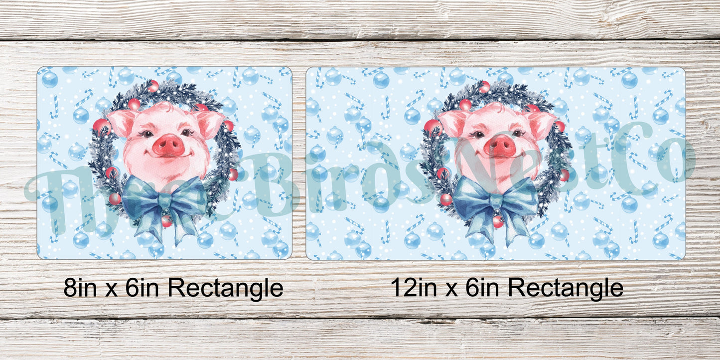 Christmas Wreath Pig Sign