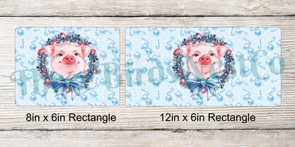 Christmas Wreath Pig Sign