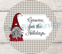 
              Gnome for the Holidays Plaid Gnome Sign
            