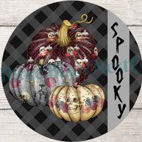 Spooky Halloween Painted Pumpkins Trio Sign