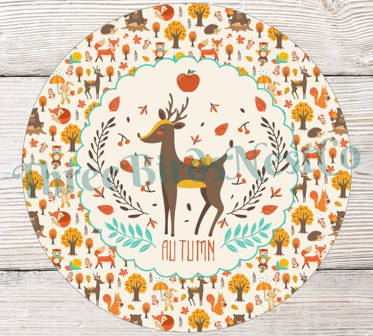 Fall Wreath Signs - Autumn Wreath Sign - Deer Sign - Hello Fall Signs