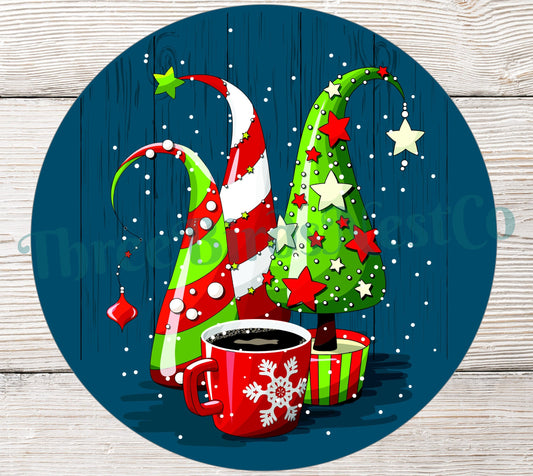 Bright Trees and Coffee Christmas Sign