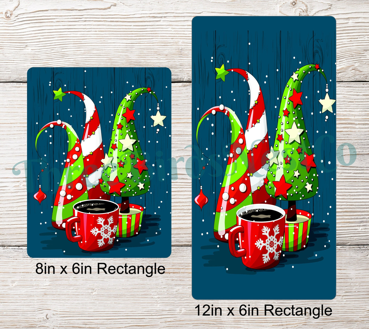 Bright Trees and Coffee Christmas Sign