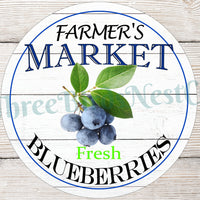 Farmers Market Blueberries Sign