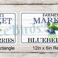 Farmers Market Blueberries Sign