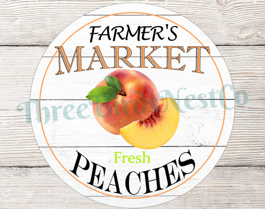 Farmers Market Peaches Sign