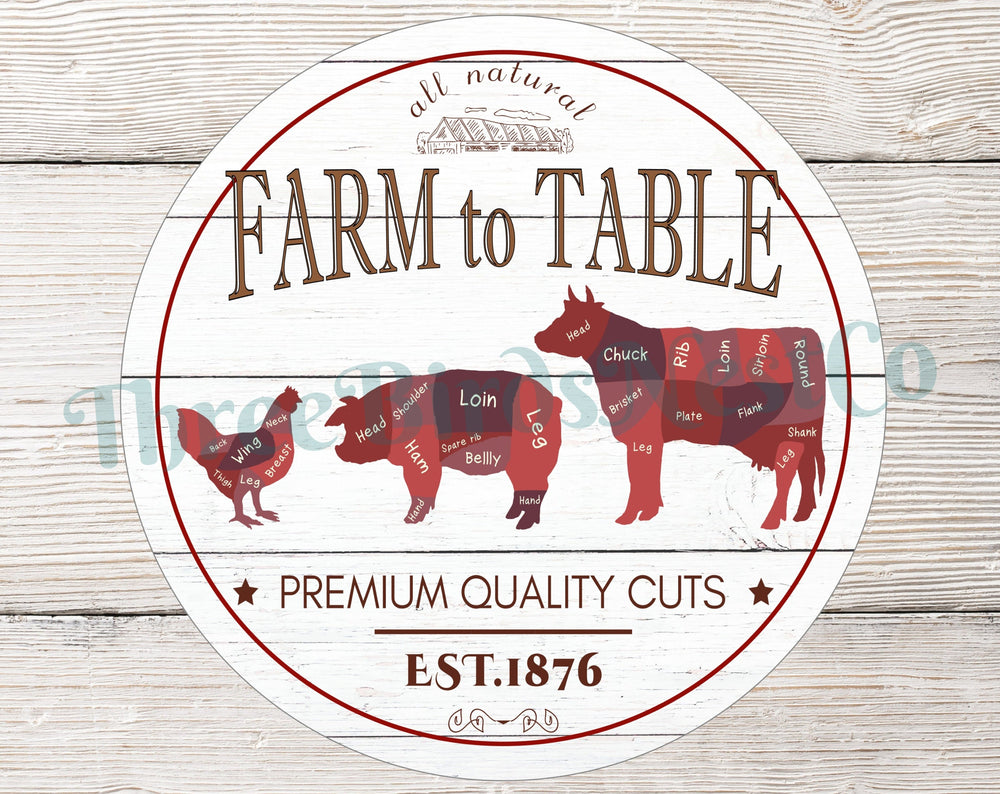 Farm to Table Butcher Sign