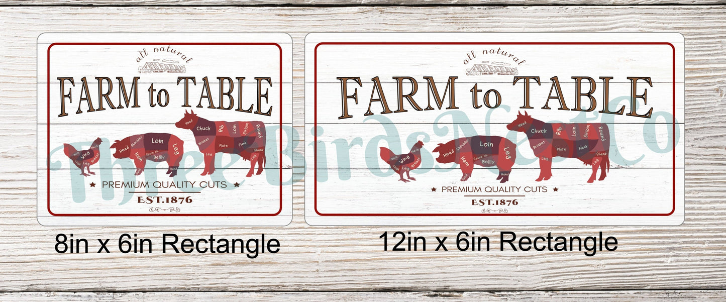 Farm to Table Butcher Sign