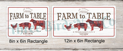 Farm to Table Butcher Sign