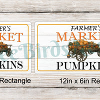 Farmers Market Pumpkins Wagon Sign