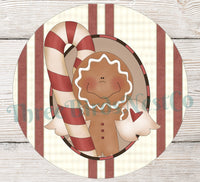 
              Christmas Wreath Sign - Gingerbread Man Sign - Winter Wreath Signs - Candy Cane Sign - Christmas Signs - Christmas Cookies - Christmas Candy
            