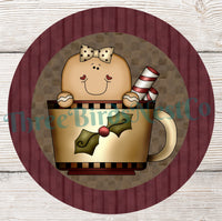 
              Christmas Wreath Sign - Gingerbread Man Sign - Winter Wreath Signs - Candy Cane Sign - Hot Chocolate Sign
            