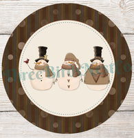 
              Primitive Snowman Trio Winter Sign
            