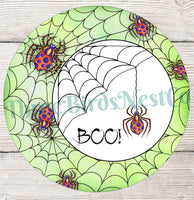 
              Boo Spider Webs and Spiders Halloween Sign
            