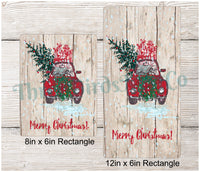 
              Snowy Red Truck Merry Christmas Sign
            