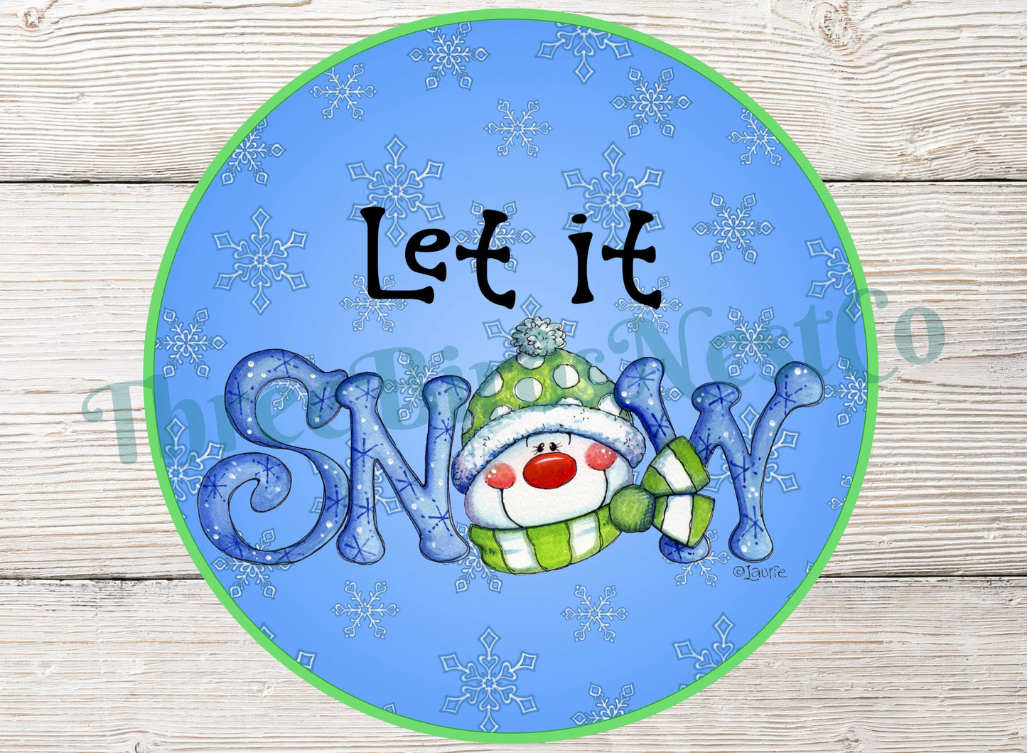 Let it Snow Snowman Word Art Winter Sign