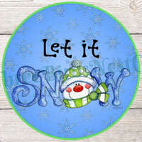 Let it Snow Snowman Word Art Winter Sign