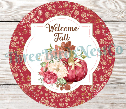 Marsala Pumpkins Welcome Sign