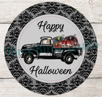 
              Happy Halloween Skeleton Truck Sign
            