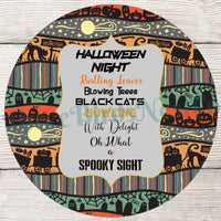 Halloween Wreath Signs - Black Cat Sign - Halloween Night - Black Cat Halloween - Spooky Sign - Halloween Signs