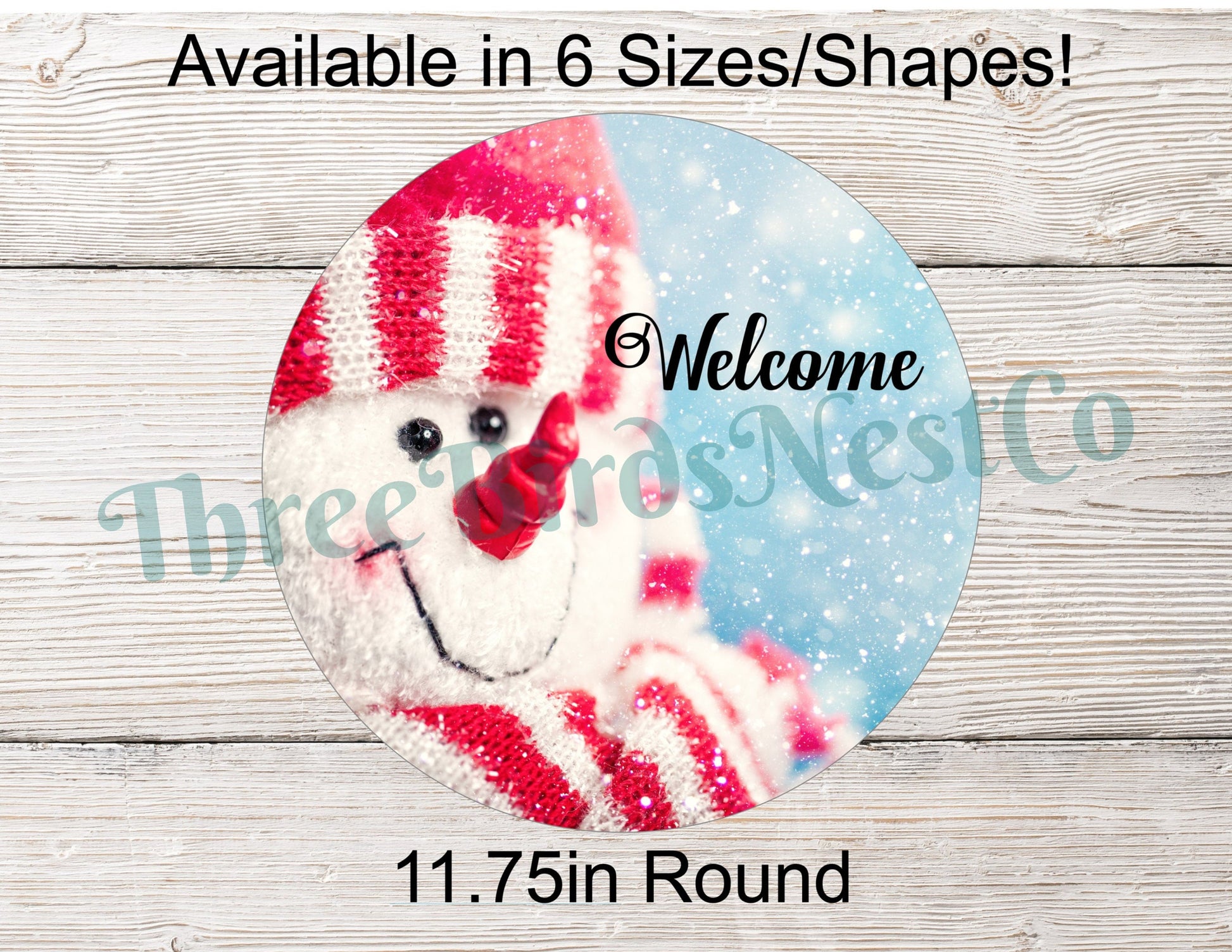 Snowman Sign - Welcome Wreath Sign - Christmas Wreath Signs - Welcome Winter Sign - Christmas Signs - Welcome Wreath Signs