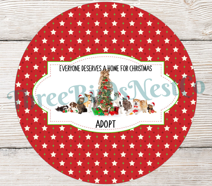 Christmas Dog - Christmas Cat - Christmas Wreath Signs - Dog Wreath Signs - Cat Wreath Sign - Rescue Pet - Rescued Dog Signs - Rescue Cat