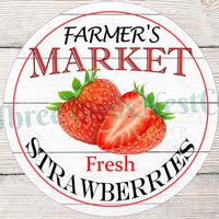 Farmers Market Strawberries Sign