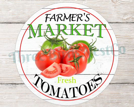 Farmers Market Tomatoes Sign