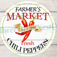 Farmers Market Chili Peppers Sign